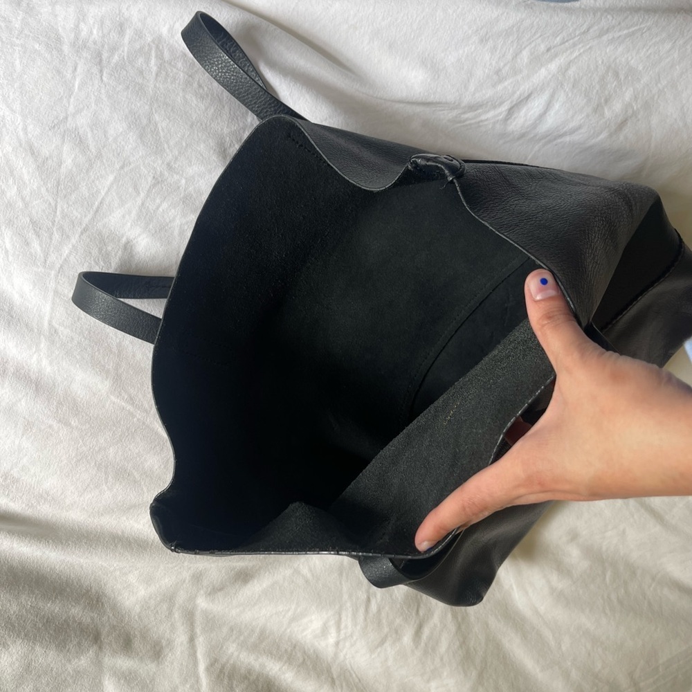 Black Leather J. Crew Tote Bag - Picture 6 of 6